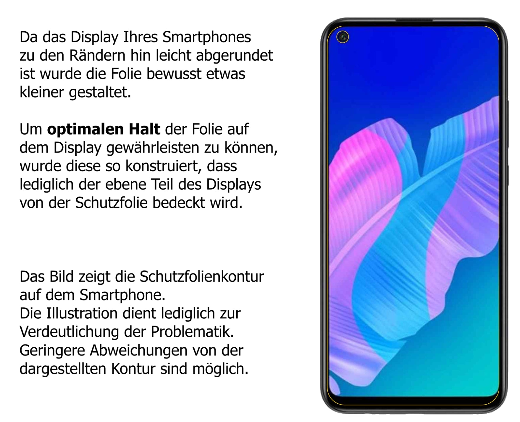 Privatsphäre-Schutz durch Sichtschutz-Folie passend zugeschnitten für Huawei Y7p
