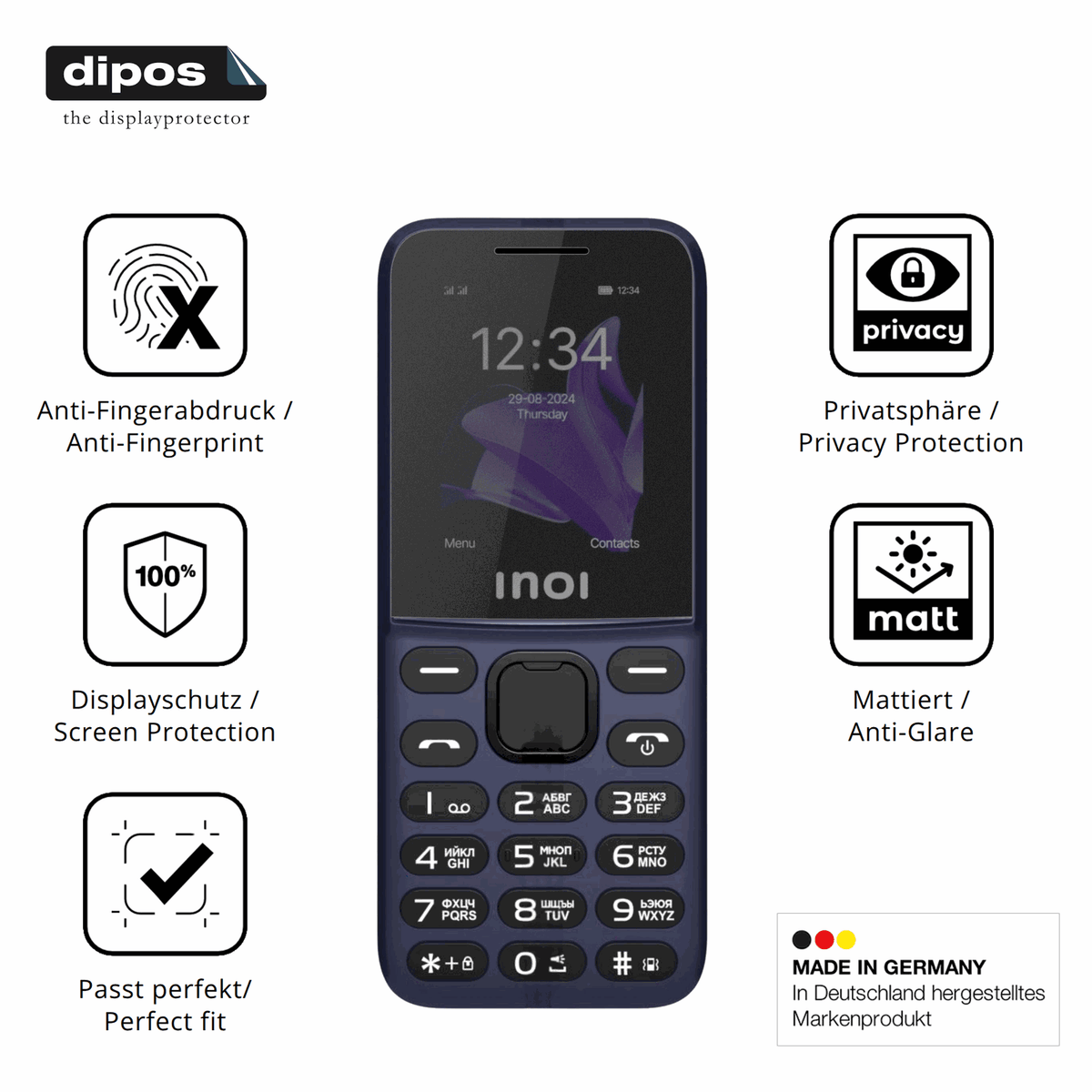 Privatsphäre-Schutz durch Sichtschutz-Folie passend zugeschnitten für INOI 101 Classic