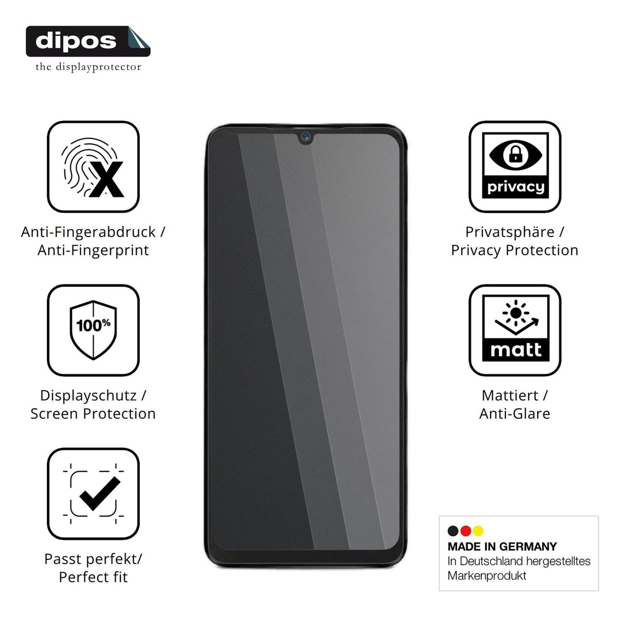 Privatsphäre-Schutz durch Sichtschutz-Folie passend zugeschnitten für invens Note 5G