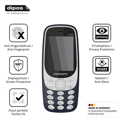 Privatsphäre-Schutz durch Sichtschutz-Folie passend zugeschnitten für Karbonn K324n