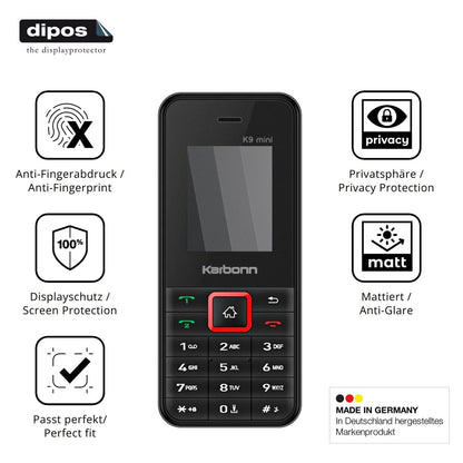 Privatsphäre-Schutz durch Sichtschutz-Folie passend zugeschnitten für Karbonn K9 Mini