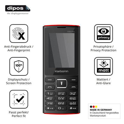 Privatsphäre-Schutz durch Sichtschutz-Folie passend zugeschnitten für Karbonn K99 Pro