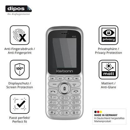 Privatsphäre-Schutz durch Sichtschutz-Folie passend zugeschnitten für Karbonn KX2