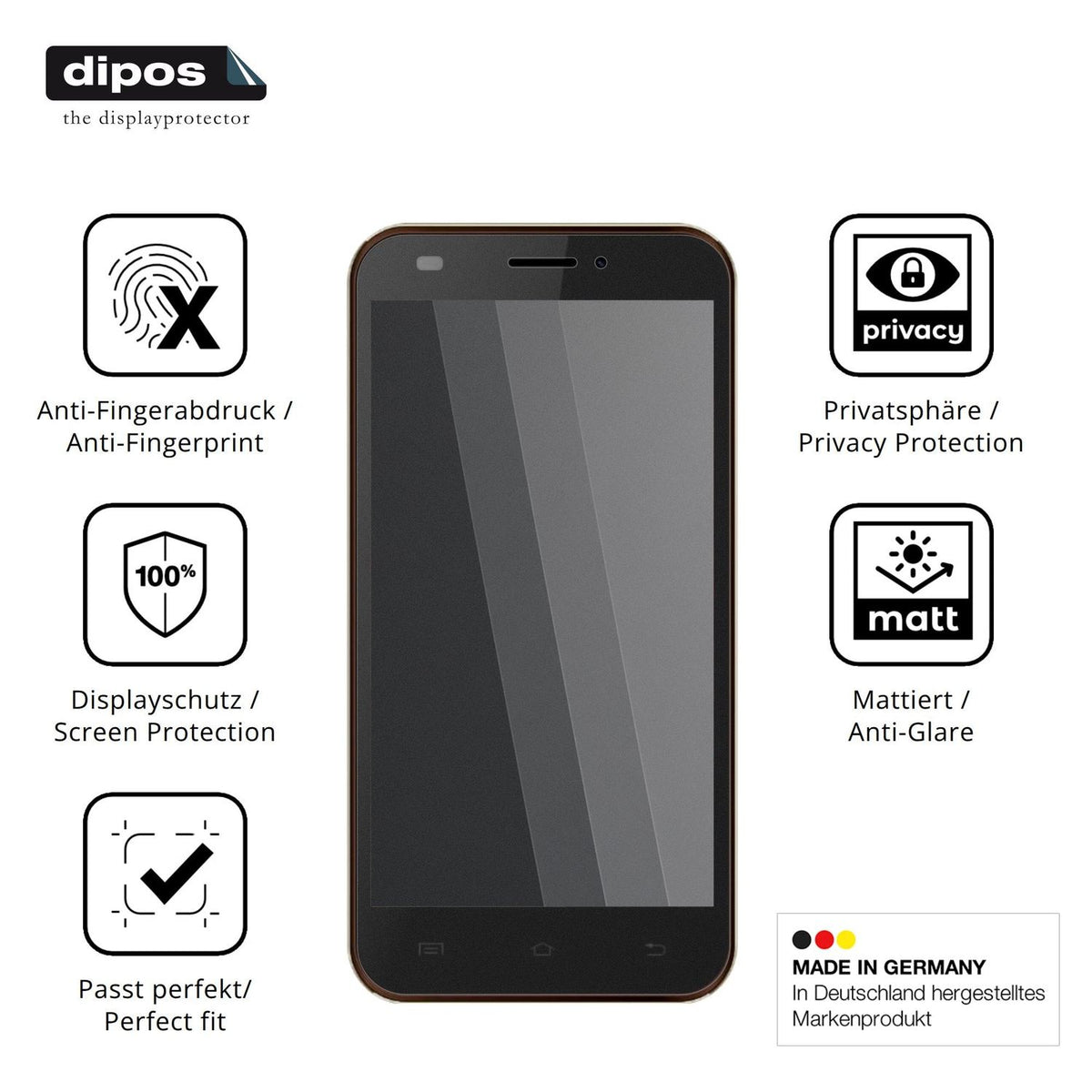 Privatsphäre-Schutz durch Sichtschutz-Folie passend zugeschnitten für Karbonn Titanium S200 HD