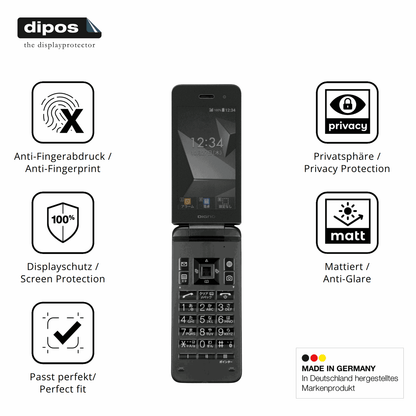 Privatsphäre-Schutz durch Sichtschutz-Folie passend zugeschnitten für Kyocera Digno Keitai 4