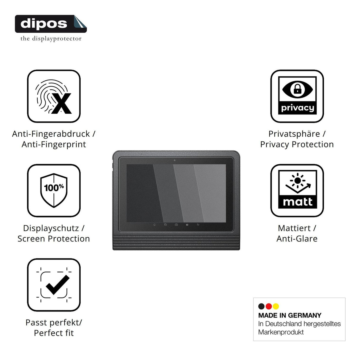 Privatsphäre-Schutz durch Sichtschutz-Folie passend zugeschnitten für Launch X431 PROS V5.0