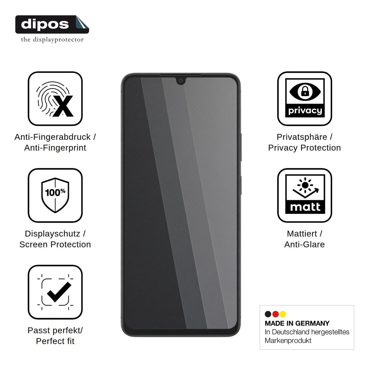 Blickschutzfolie für Lava Bold N4 Pro matt Schutzfolie Privacy