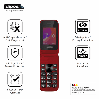 Privatsphäre-Schutz durch Sichtschutz-Folie passend zugeschnitten für Logicom Fleep 190