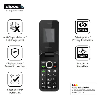 Privatsphäre-Schutz durch Sichtschutz-Folie passend zugeschnitten für Logicom Fleep 460