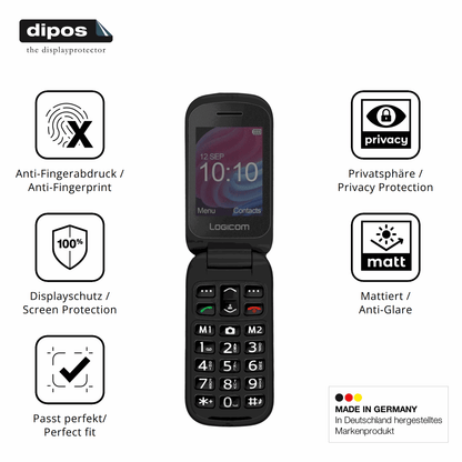 Privatsphäre-Schutz durch Sichtschutz-Folie passend zugeschnitten für Logicom Fleep XL