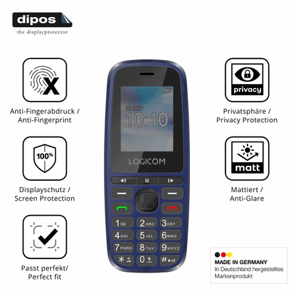 Privatsphäre-Schutz durch Sichtschutz-Folie passend zugeschnitten für Logicom P199e
