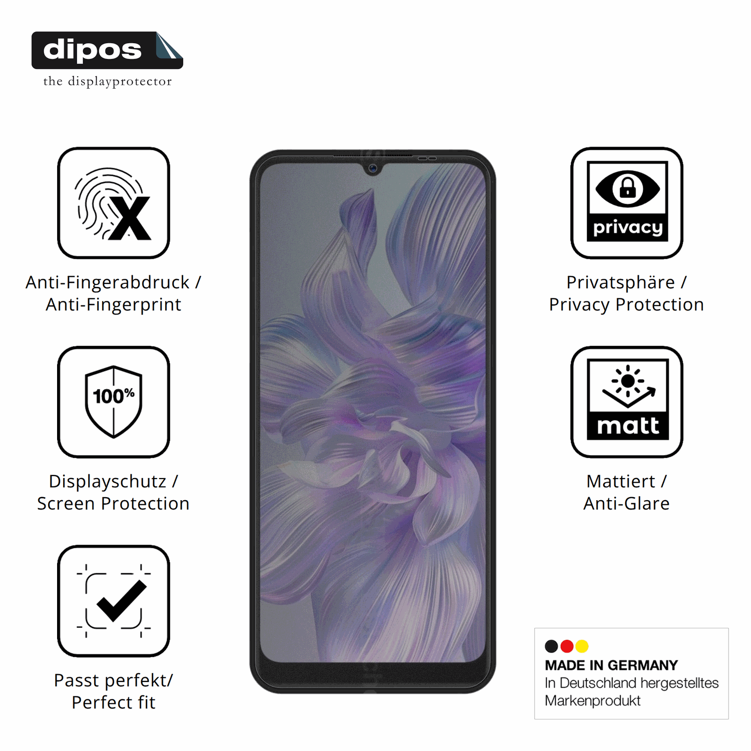 Privatsphäre-Schutz durch Sichtschutz-Folie passend zugeschnitten für Logicom Smart Pro