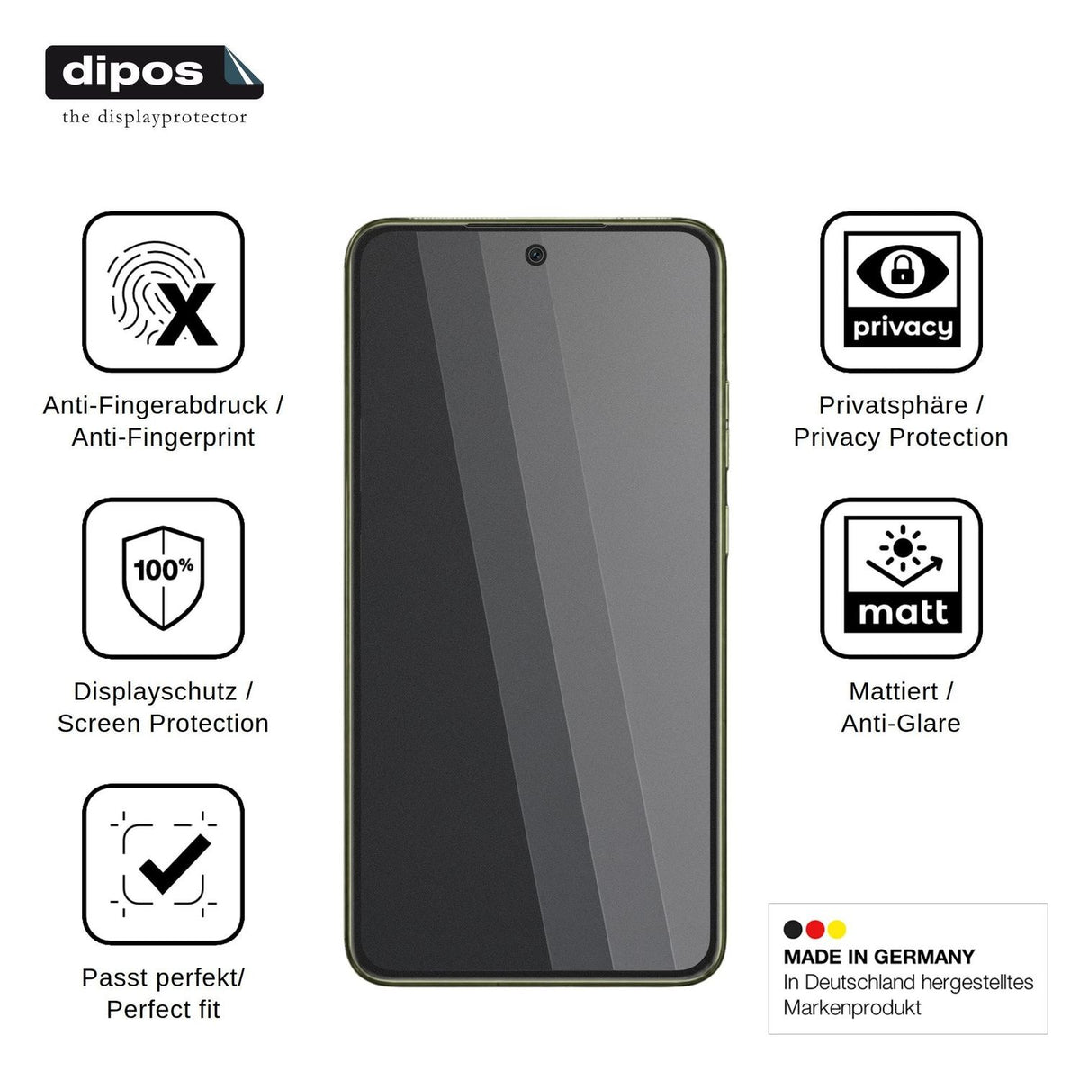 Blickschutzfolie für Motorola Signature 27 matt Schutzfolie Privacy