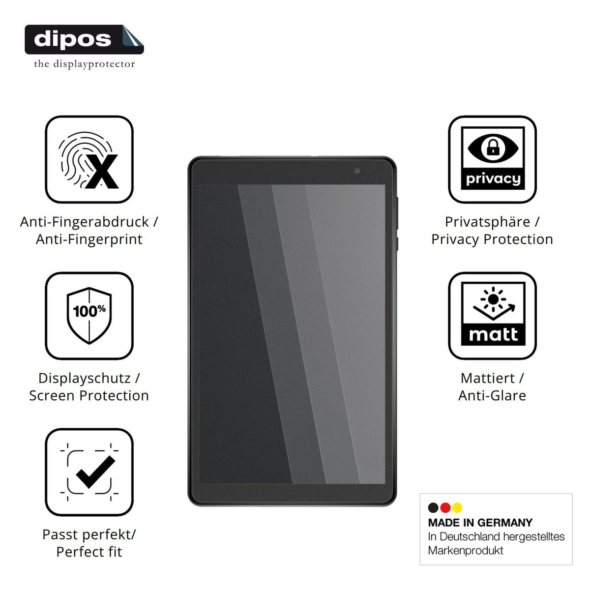 Privatsphäre-Schutz durch Sichtschutz-Folie passend zugeschnitten für N-one NPad Mini