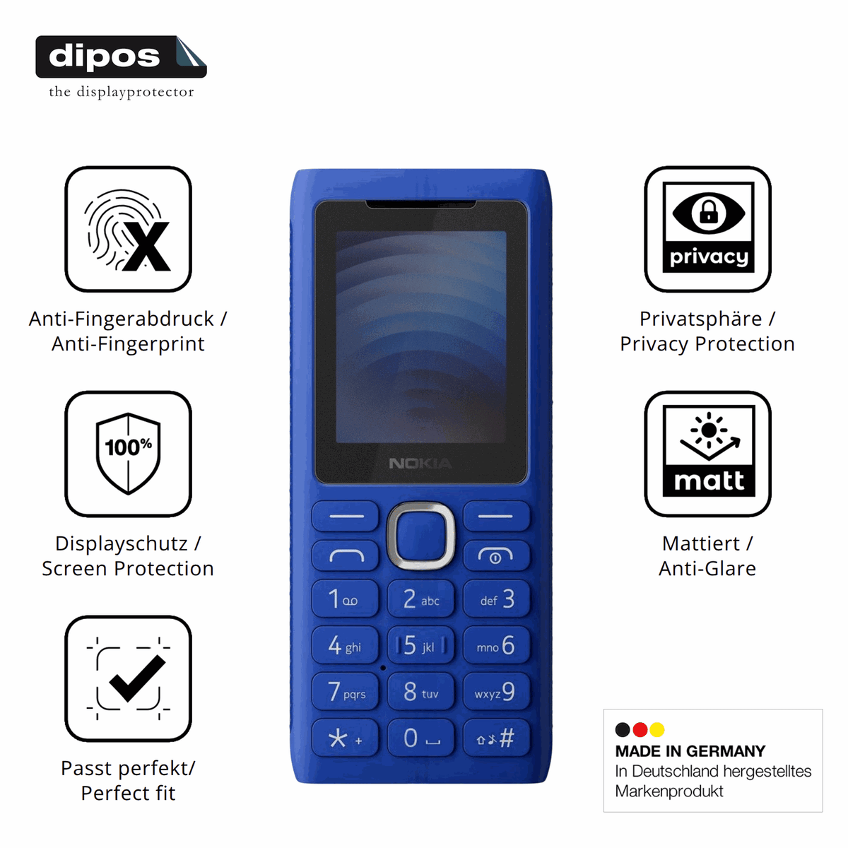 Privatsphäre-Schutz durch Sichtschutz-Folie passend zugeschnitten für Nokia 110 Power