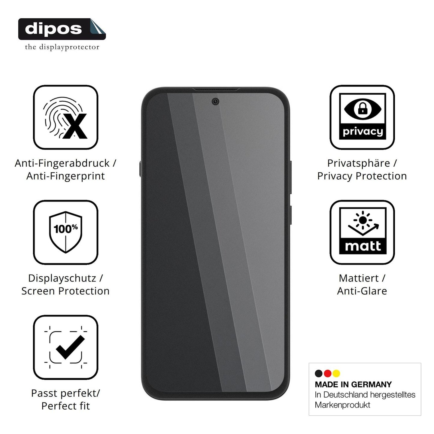 Privatsphäre-Schutz durch Sichtschutz-Folie passend zugeschnitten für Nothing Phone 4b