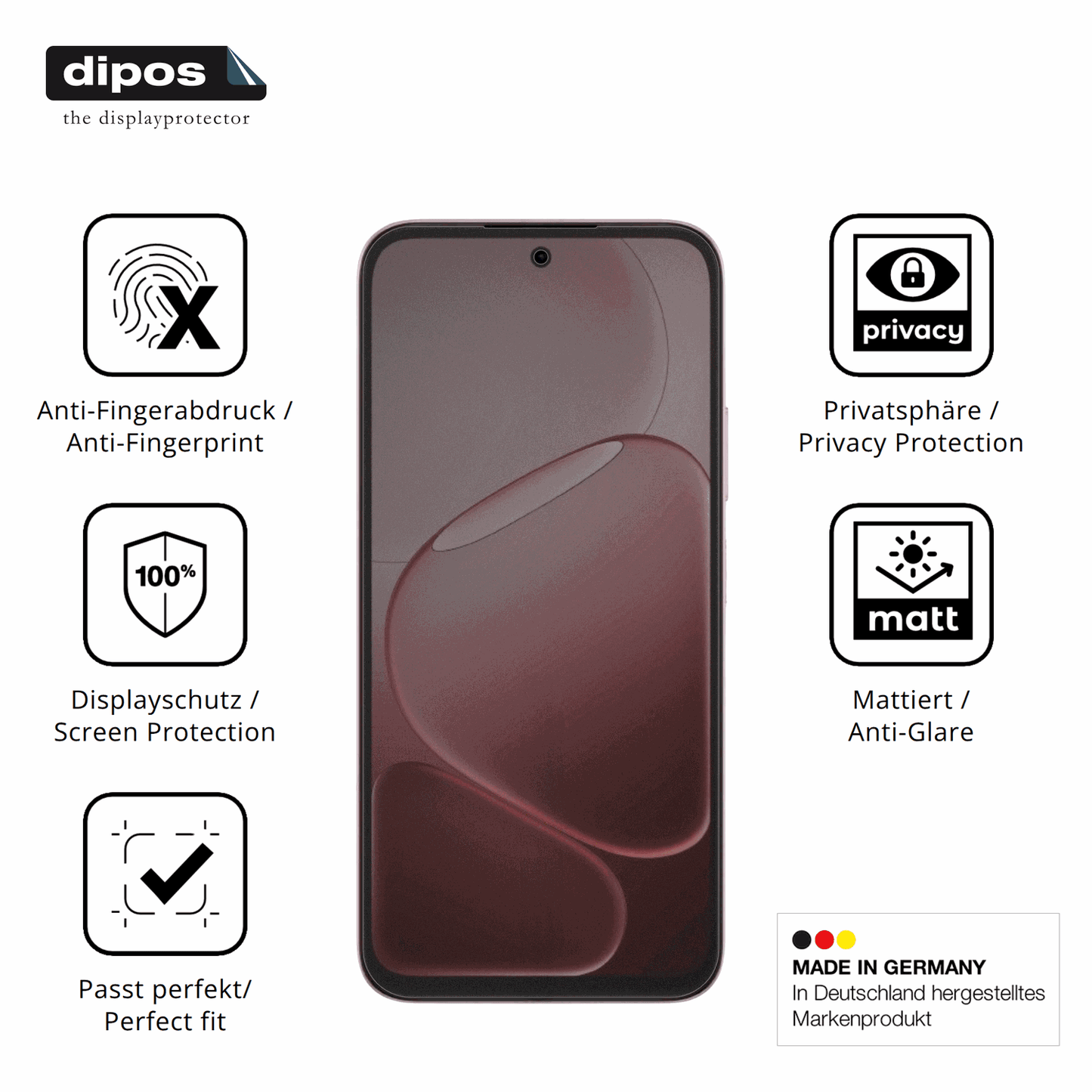 Privatsph�re-Schutz durch Sichtschutz-Folie passend zugeschnitten f�r Oppo A6