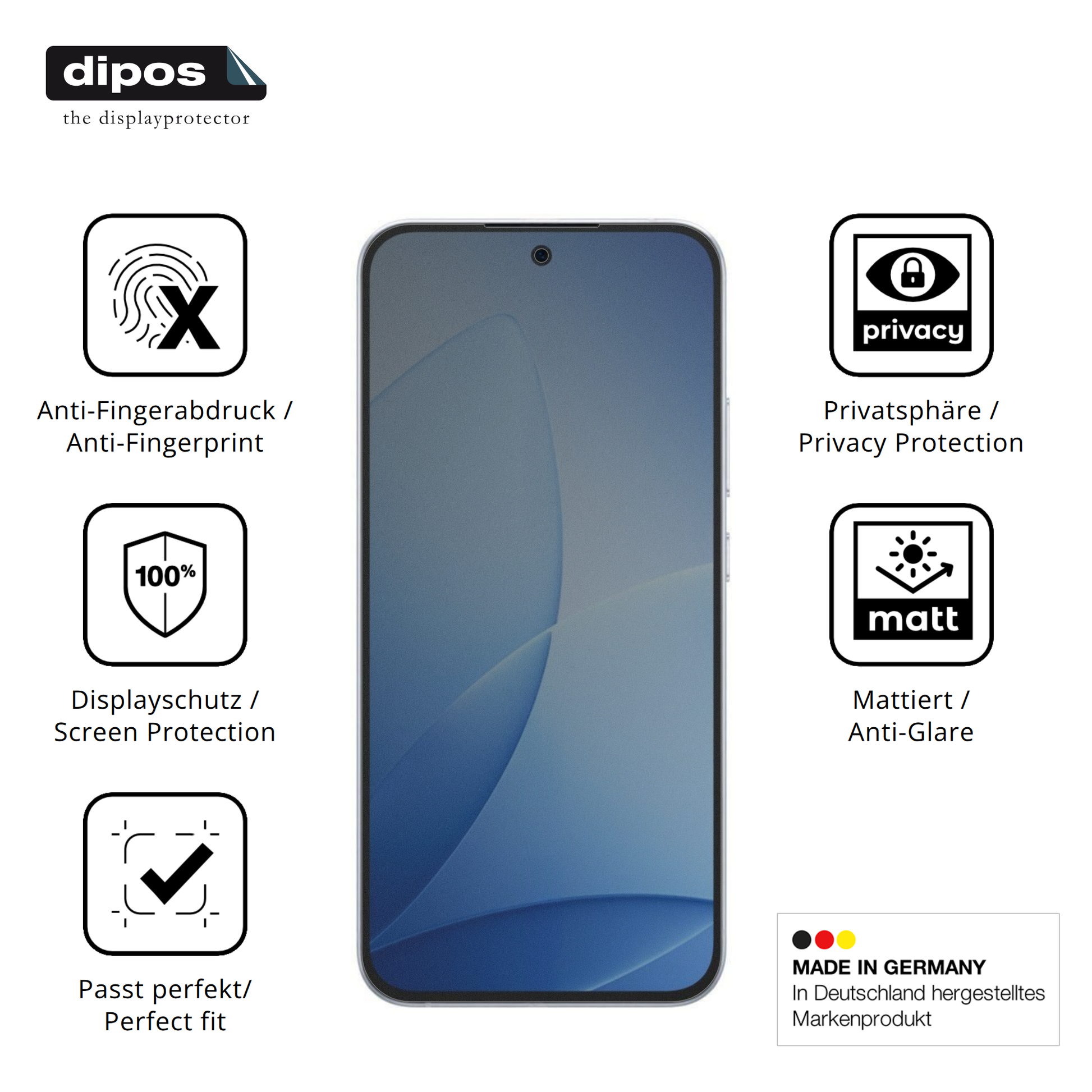 Privatsphäre-Schutz durch Sichtschutz-Folie passend zugeschnitten für Oppo A6s Pro