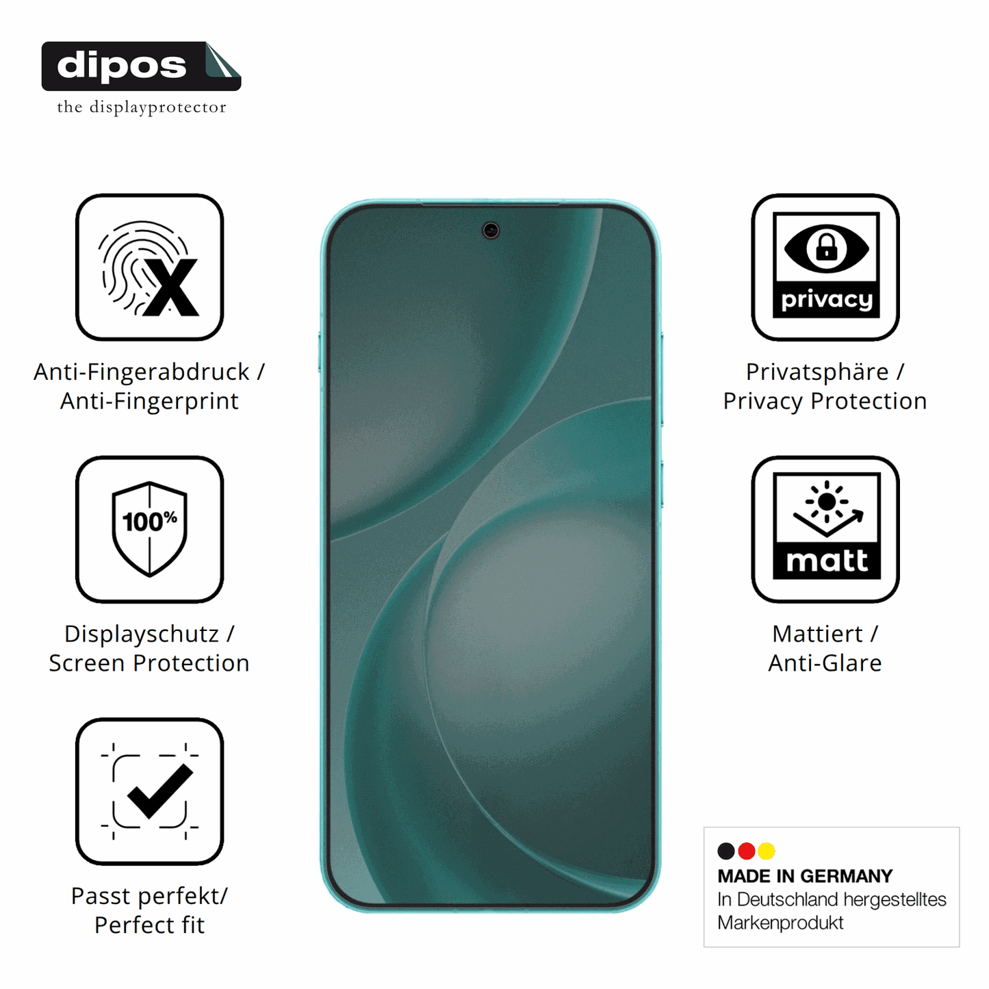 Privatsphäre-Schutz durch Sichtschutz-Folie passend zugeschnitten für Oppo Find X9s Pro