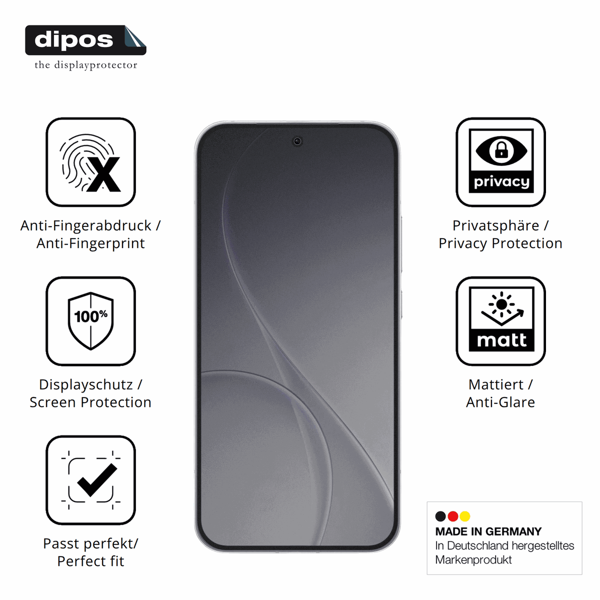 Privatsph�re-Schutz durch Sichtschutz-Folie passend zugeschnitten f�r Oppo Reno15 5G