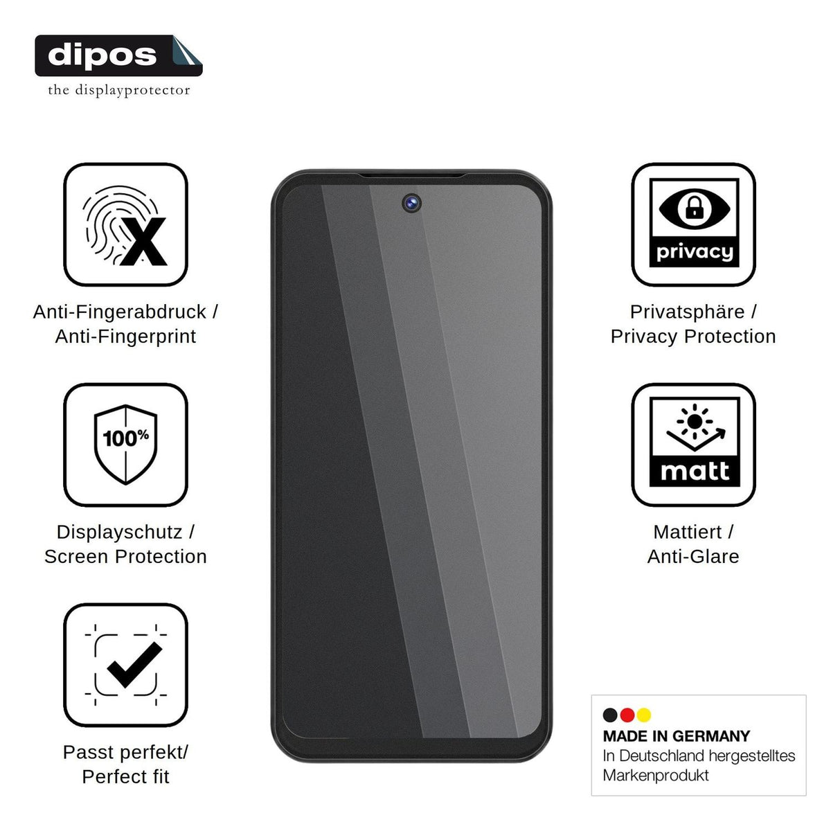 Blickschutzfolie für Oukitel C17 Mini matt Schutzfolie Privacy