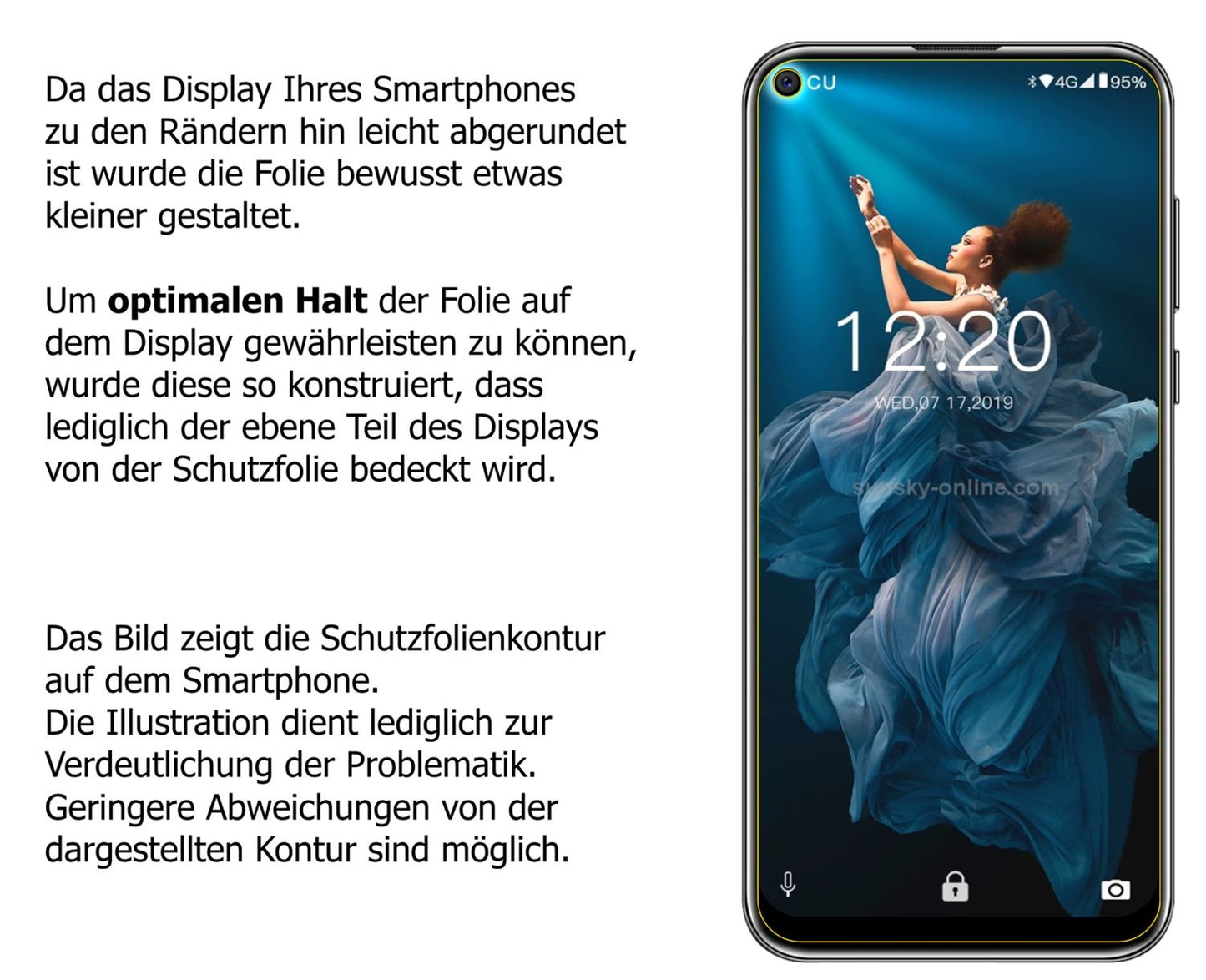 Privatsphäre-Schutz durch Sichtschutz-Folie passend zugeschnitten für Oukitel C17 Pro