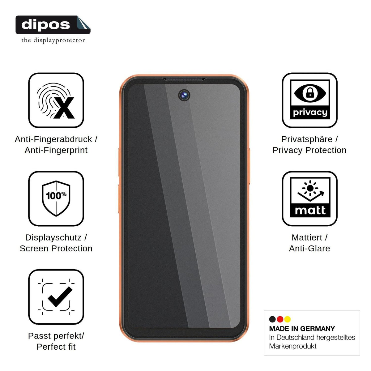 Blickschutzfolie für Oukitel C26 Mini matt Schutzfolie Privacy