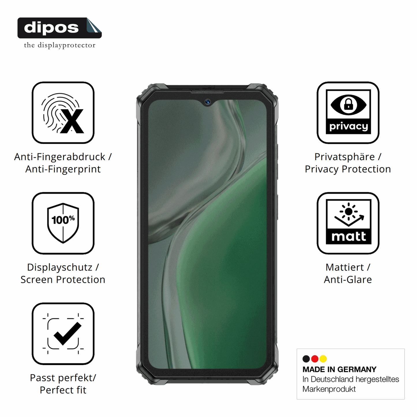 Privatsphäre-Schutz durch Sichtschutz-Folie passend zugeschnitten für Oukitel G7