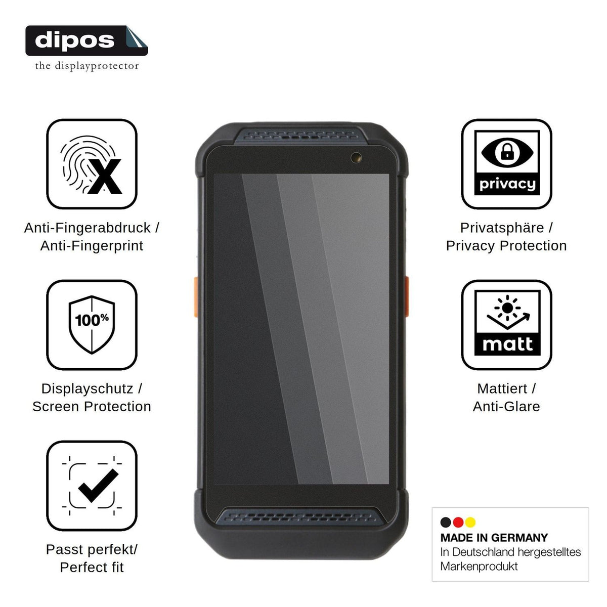Blickschutzfolie für Point Mobile PM86 matt Schutzfolie Privacy