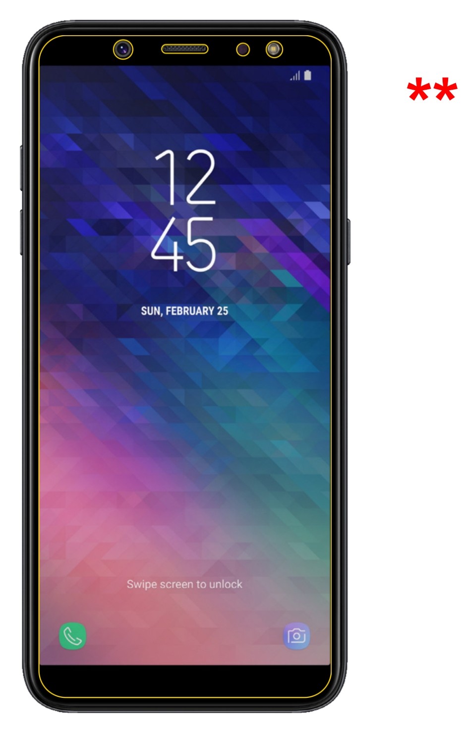 Privatsphäre-Schutz durch Sichtschutz-Folie passend zugeschnitten für Samsung Galaxy A6 (2018)