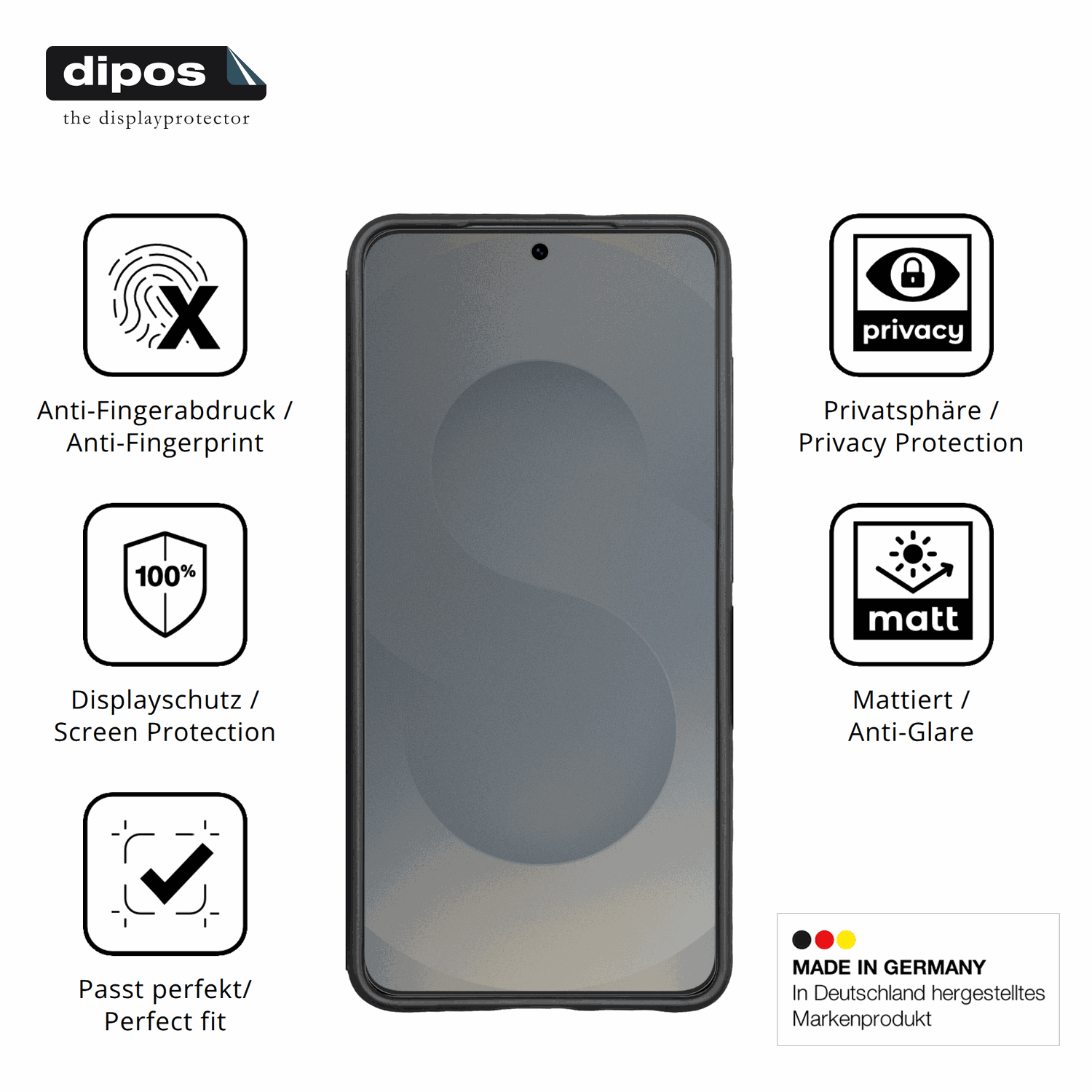 Privatsph�re-Schutz durch Sichtschutz-Folie passend zugeschnitten f�r Samsung Galaxy S26 Case Friendly