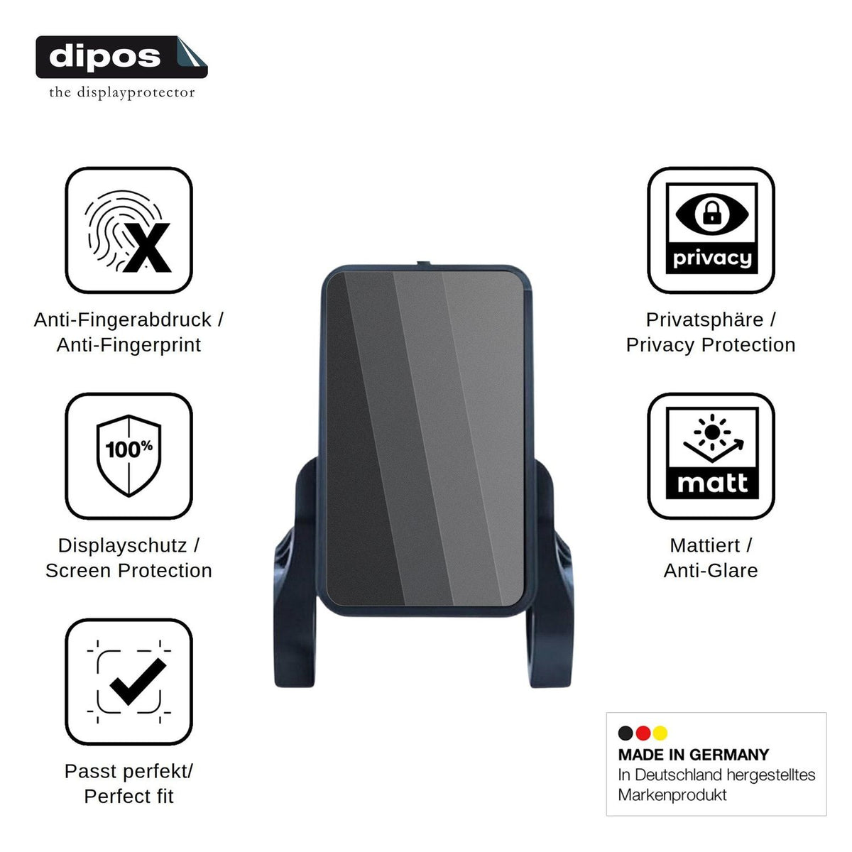 Blickschutzfolie für Sharplace Digitalanzeige 81F matt Schutzfolie Privacy