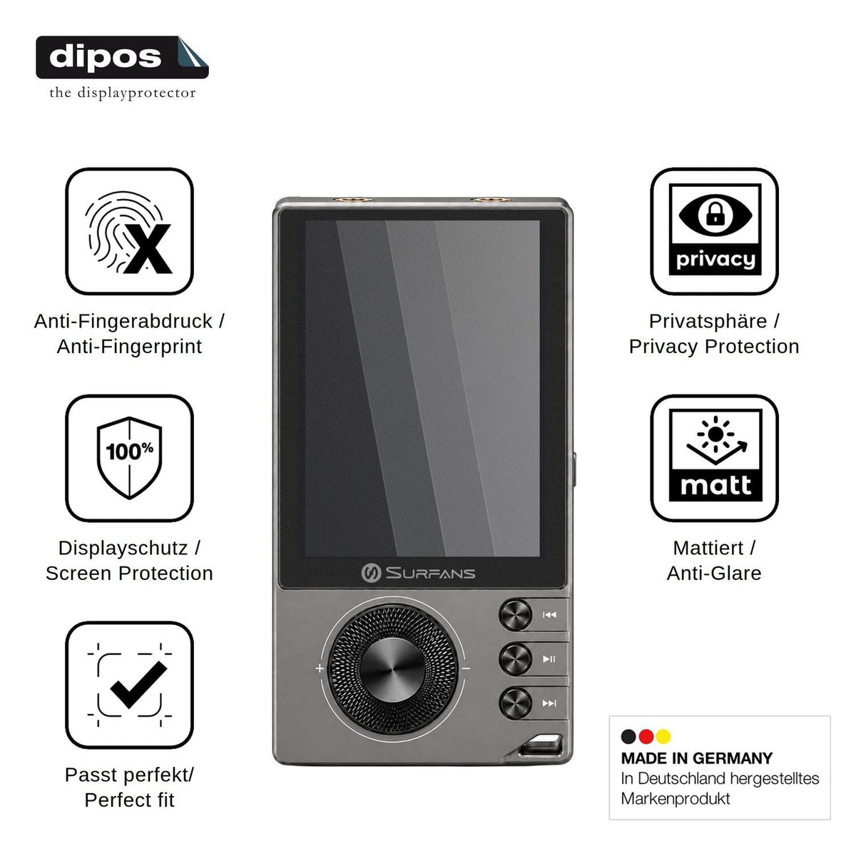 Blickschutzfolie für Surfans F20 Pro Plus matt Schutzfolie Privacy