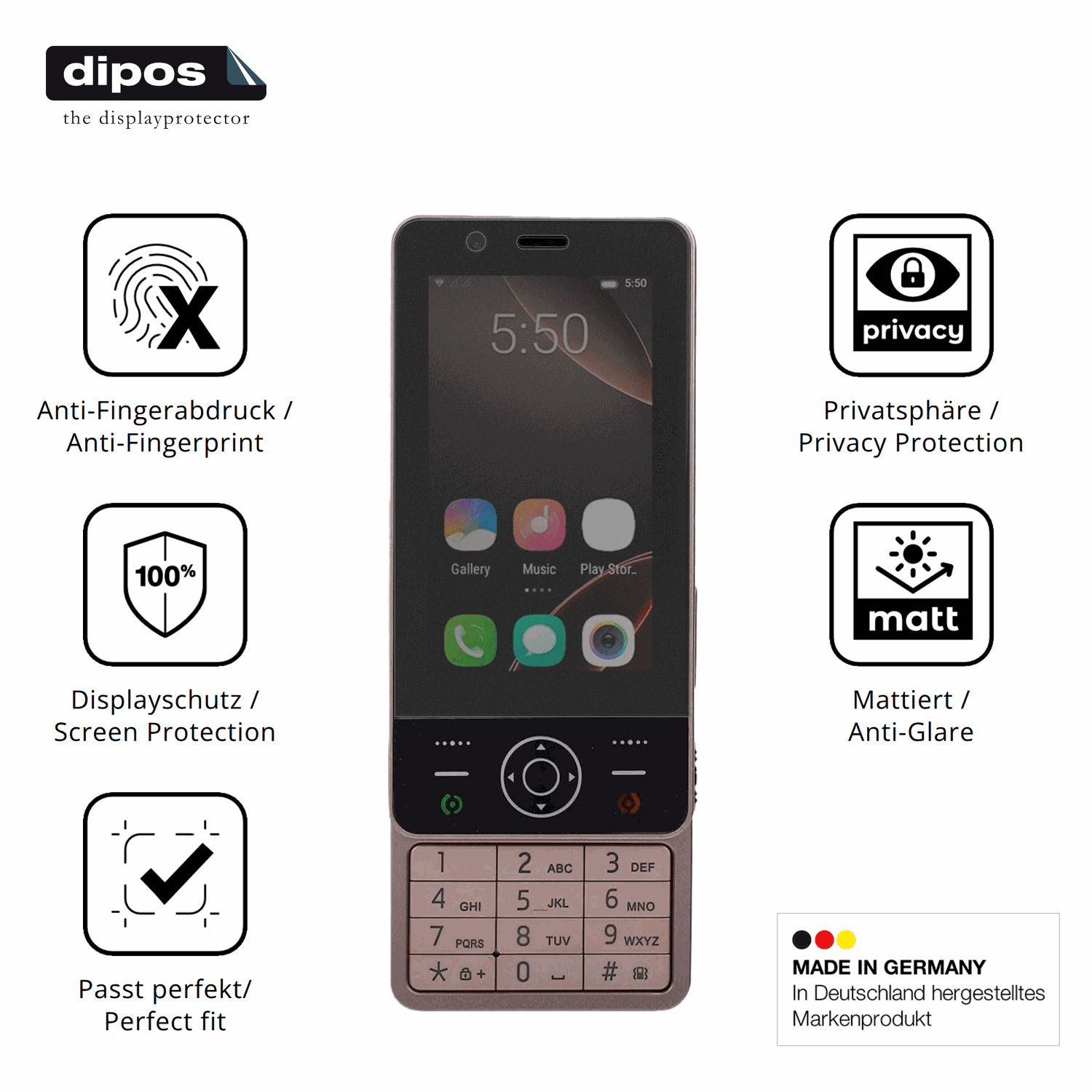Privatsphäre-Schutz durch Sichtschutz-Folie passend zugeschnitten für Sxhlseller Slide Phone