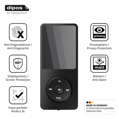 Privatsphäre-Schutz durch Sichtschutz-Folie passend zugeschnitten für Tarswesi BFQ-LCT01 MP3-Player