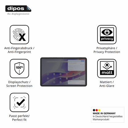 Privatsphäre-Schutz durch Sichtschutz-Folie passend zugeschnitten für Tecno MEGAPAD 2