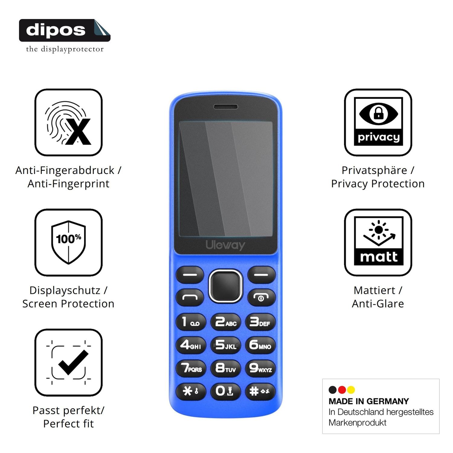 Privatsphäre-Schutz durch Sichtschutz-Folie passend zugeschnitten für Ufferson T1208
