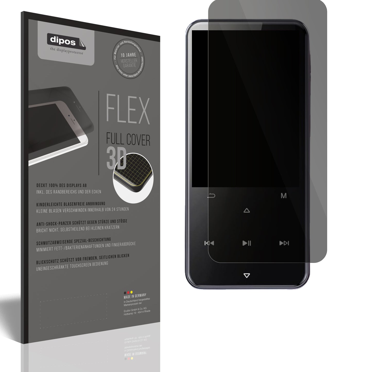Blickschutzfolie von dipos passend für AGPTek M3, 100% Displayabdeckung und blasenfreie Montage