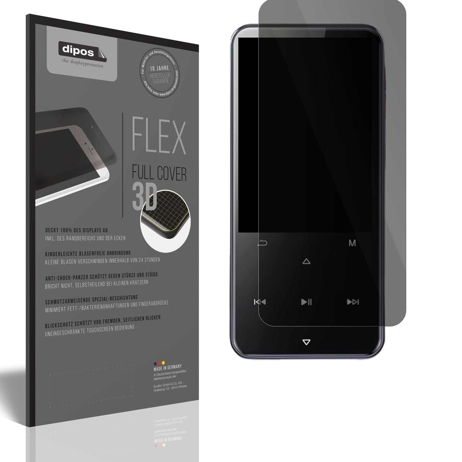 Blickschutzfolie von dipos passend für AGPTek M3, 100% Displayabdeckung und blasenfreie Montage