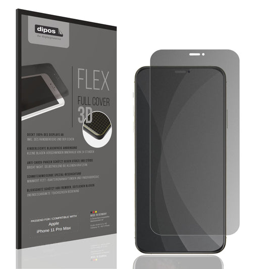 Blickschutzfolie von dipos passend für Apple iPhone 11 Pro Max, 100% Displayabdeckung und blasenfreie Montage