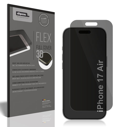 Blickschutzfolie von dipos passend für Apple iPhone 17 Air, 100% Displayabdeckung und blasenfreie Montage