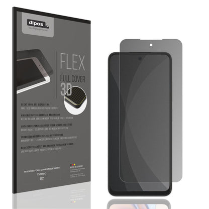 Blickschutzfolie von dipos passend für Benco S2, 100% Displayabdeckung und blasenfreie Montage