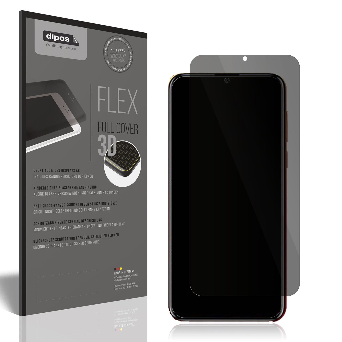 Blickschutzfolie von dipos passend für Benco V8, 100% Displayabdeckung und blasenfreie Montage