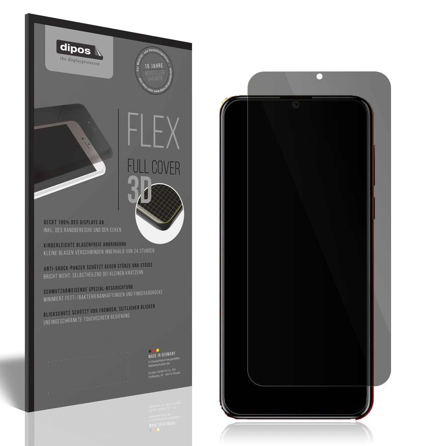 Blickschutzfolie von dipos passend für Benco V8, 100% Displayabdeckung und blasenfreie Montage