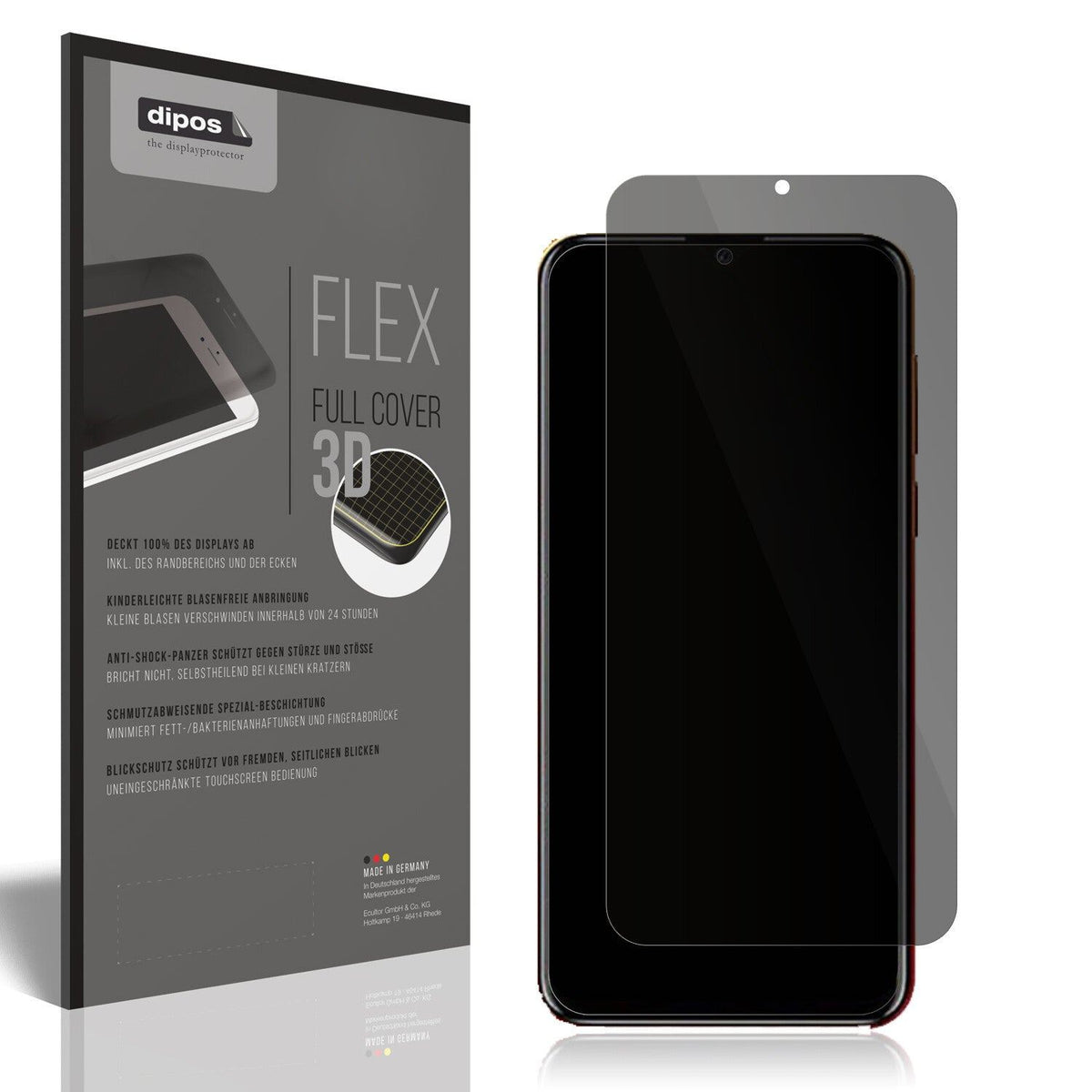 Blickschutzfolie von dipos passend für Benco V8, 100% Displayabdeckung und blasenfreie Montage
