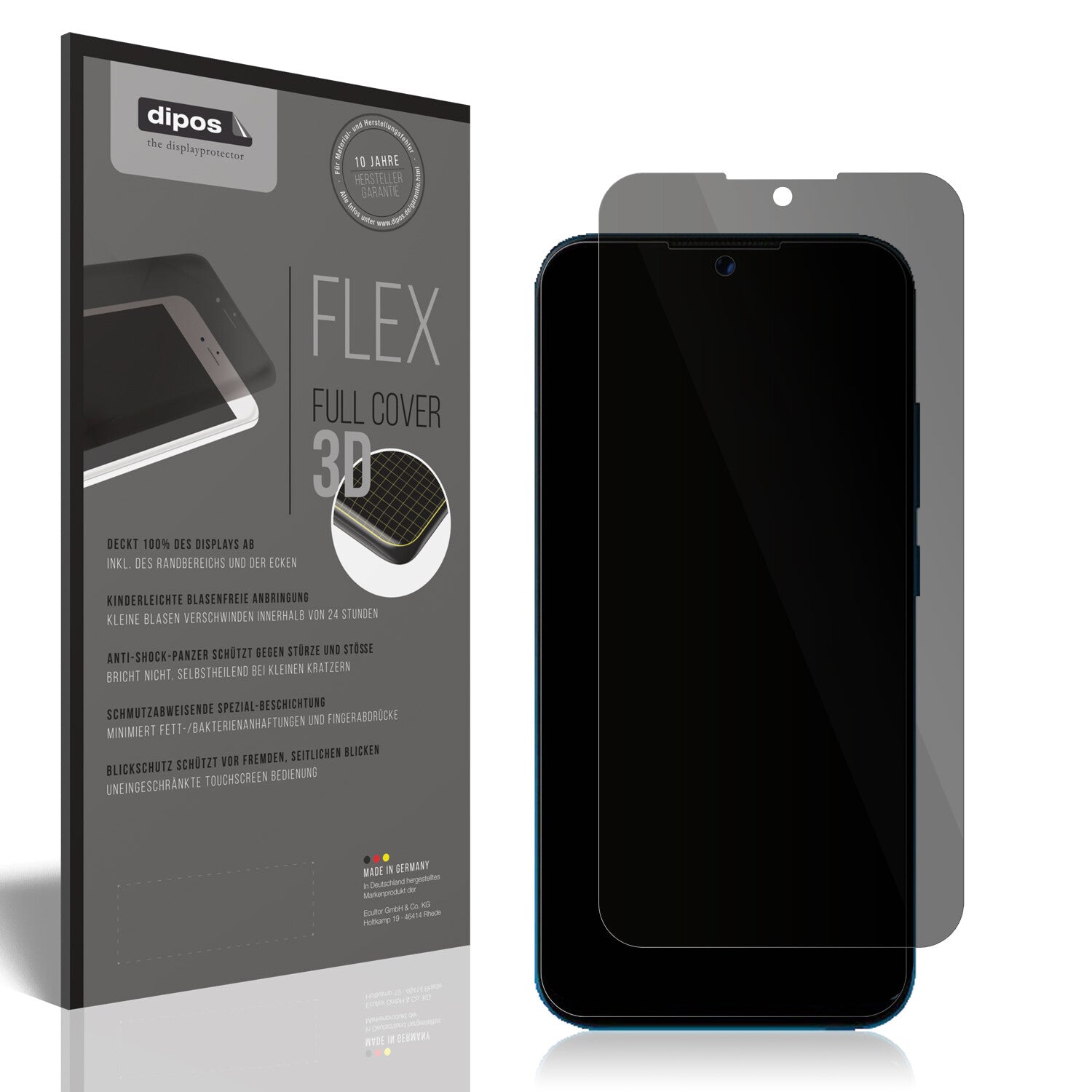 Blickschutzfolie von dipos passend für Benco Y30, 100% Displayabdeckung und blasenfreie Montage