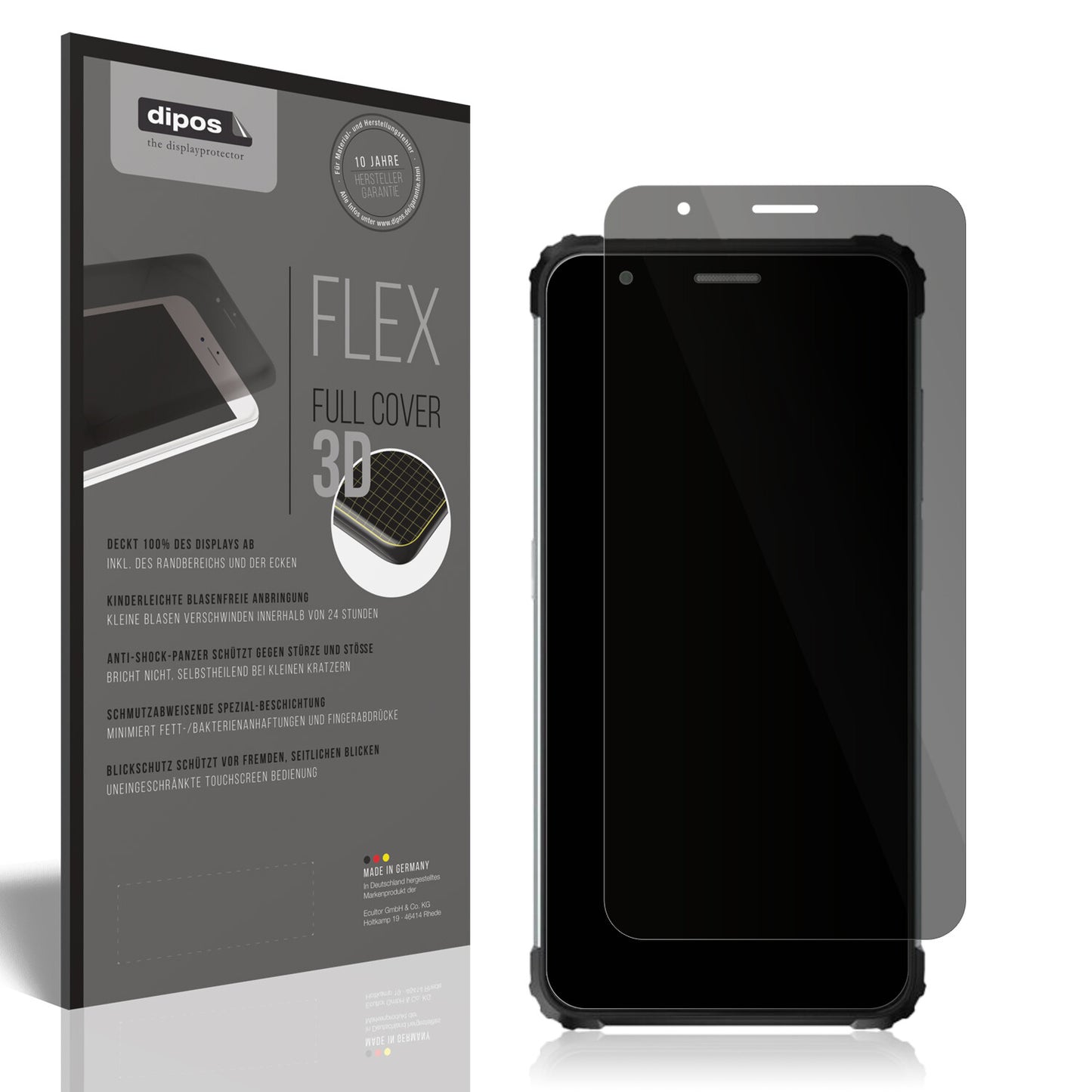 Blickschutzfolie von dipos passend für Blackview BV6600E, 100% Displayabdeckung und blasenfreie Montage