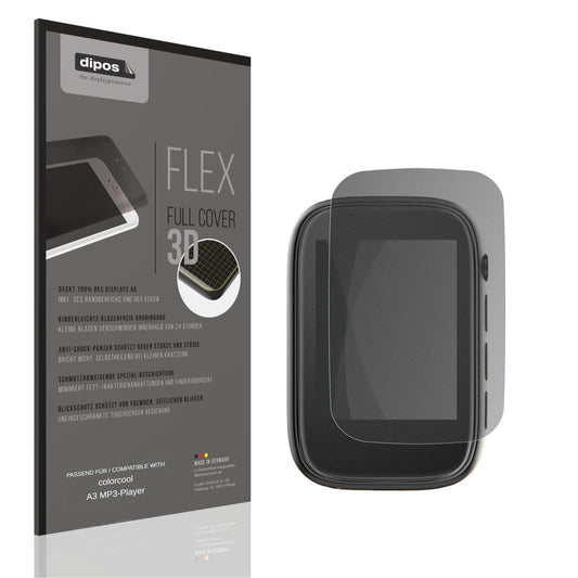 Blickschutzfolie von dipos passend für colorcool A3 MP3-Player, 100% Displayabdeckung und blasenfreie Montage