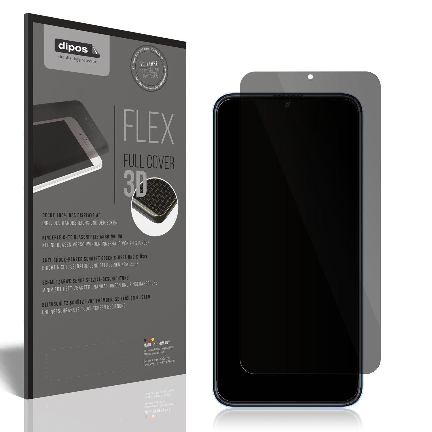 Blickschutzfolie von dipos passend für Coolpad Cool 12A, 100% Displayabdeckung und blasenfreie Montage