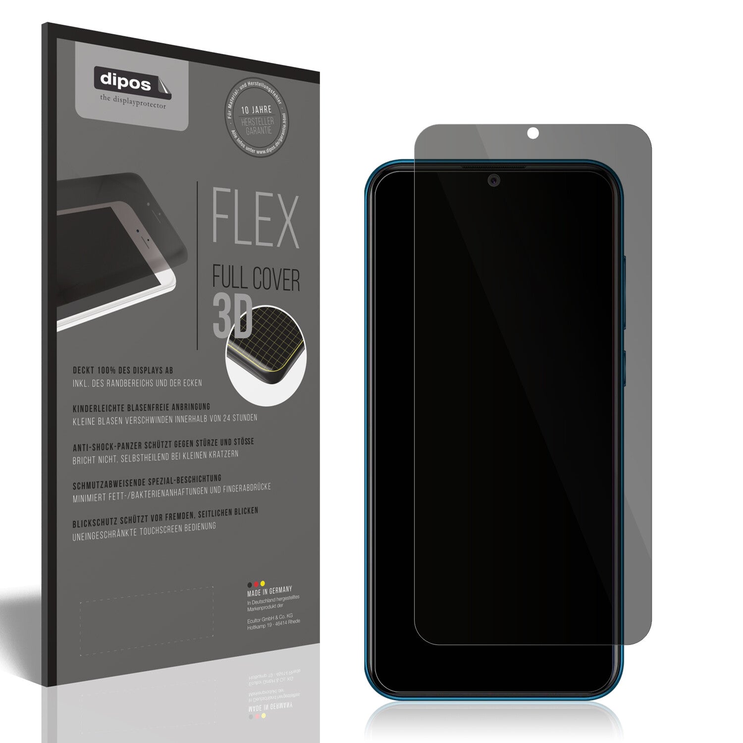Blickschutzfolie von dipos passend für Coolpad Cool 5, 100% Displayabdeckung und blasenfreie Montage